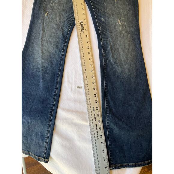 Isabel Maternity Women Flared Jeans size 6 / 28R Blue Skinny Boot Cut Stretch - Picture 5 of 10